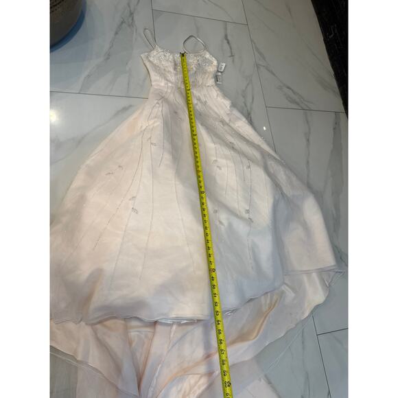 NWT Mon Cheri Blush Wedding Dress Beaded Embellished Bodice/skirt Sz 8 - Picture 15 of 16